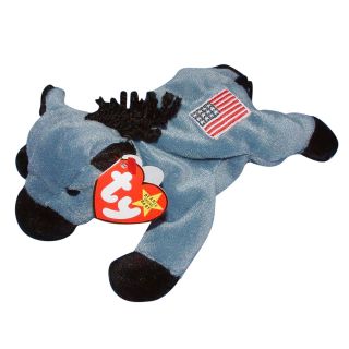 Ty Beanie Baby Lefty 1996 - Mwmt (donkey 1996) Patriotic - (sp)