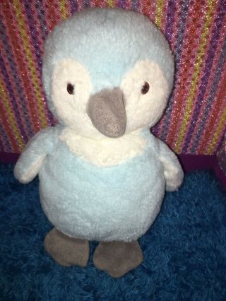 Vguc - 12” 2012 Toys R Us Baby Blue White & Gray Penguin Stuffed Animal