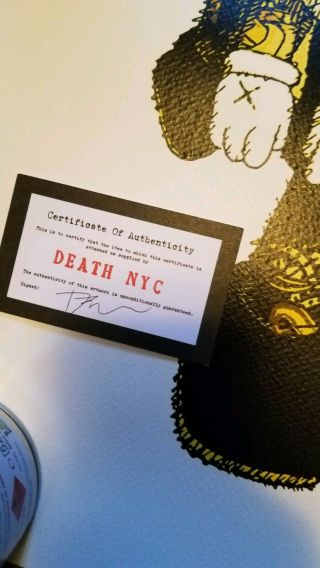 KAWS Small Lie figure (Grey) / Death NYC Signed AP print 8