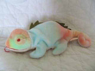 Ty Beanie Babies Iggy The Iguana - Multicolor Pastel - 10 " - Ear Tag In Plastic