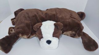 Little Miracles Costco Brown Bulldog Plush Snuggle Me Pillow Stuffed Fold - Able