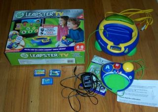 Leapfrog Leapster Tv Learning System With Adapter And 4 Games,  Cond