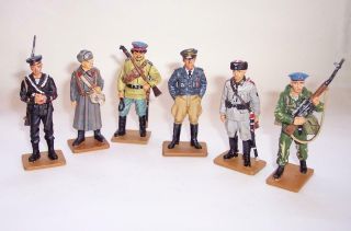 6 X Del Prado Die Cast Metal Soldiers Figures - Russian Military Wwi Wwii & 1980