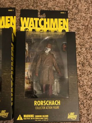 Dc Direct Watchmen Rorschach And Silk Spectre (both Versions) Action Figures