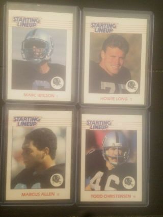 4 1988 Starting Lineup Slu Marc Wilson Allen Long Raiders Rookie Card Rare Htf