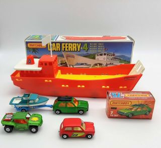 Nmib Vintage 1970s Matchbox Superfast Car Ferry,  4 Gift Set Near