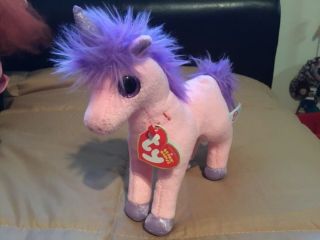 Ty Beanie Baby Charming The Pink Unicorn 2014 Stuffed Animal 7”,  Nwt