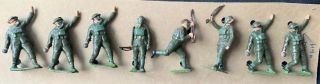 Britains Toy Lead Soldiers Infantry Service Dress Steel Helmets Gas Masks 1614