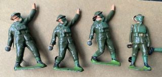 Britains Toy Lead Soldiers Infantry Service Dress Steel Helmets Gas Masks 1614 2