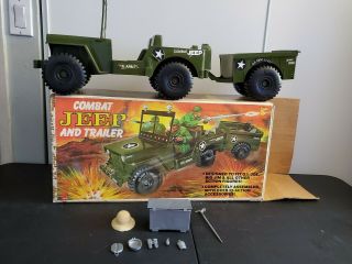 Vintage 1976 Empire G.  I Joe Big Jim Combat Jeep And Trailer With Box