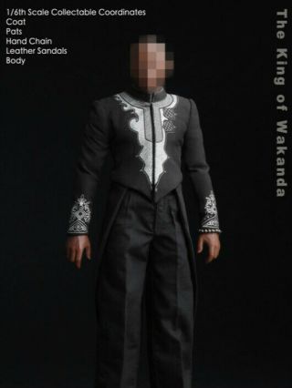 In - Stock 1/6 Dj - Custom Wakanda Black Panther King Costume Set W/body