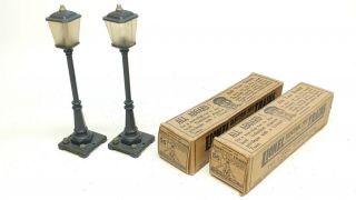Lionel Prewar No.  56 Street Lamp Posts (rare Dark Gray) W/boxes,  O/standard Gauge