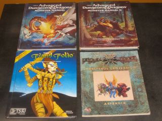 D&d Fiend Folio,  Monster Manuals 1,  2,  Planescape Monster Compendium