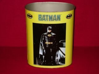 Batman Vintage Trashcan Yellow 1989 Michael Keaton - Tim Burton - Rare -