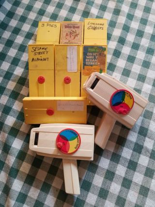 Vintage 70s Fisher Price Movie Viewer,  Robin Hood Lonesome Ghosts Mickey Mouse