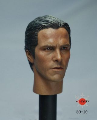 1/6 Batman Bruce Wayne Christian Bale Head Sculpt 2.  0 For Hot Toys 2