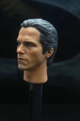 1/6 Batman Bruce Wayne Christian Bale Head Sculpt 2.  0 For Hot Toys 5