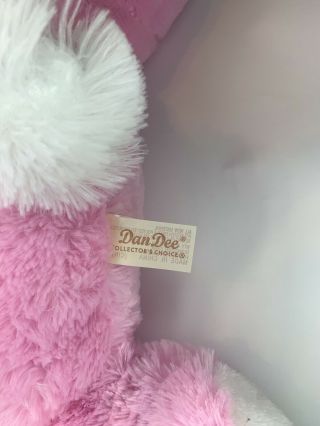 Dan Dee Pink/ White Bunny Rabbit 26” Long Laying Stuffed Plush  3
