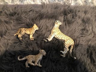 Schleich Am Limes 69 Cheetah Set - Baby And Female Mom Family