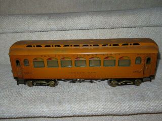 Early Yellow/orange Ives 188 - 1 Parlor Car With Round Top Transoms Circa 1922 - 23