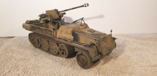 Built 1/35 German Ww2 Sws Armored Half Track W/ Pak 40 75mm Professionally Built