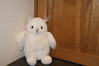 Vguc - Htf - 12” Jellycat Woodland Babe Owl Plush Stuffed Animal Toy Cream White