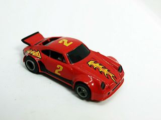 Life Like Rokar Ho Slot Car Red/flames 2 Porsche Carrera Running