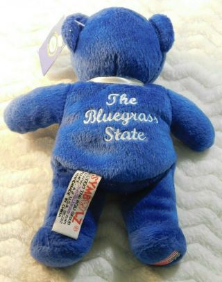 Blue SYMBOLZ Beanie Bear Baby Kentucky Bluegrass State Horse American Flag 3