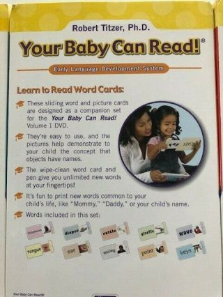 Your Baby Can Read Set of 5 Sliding Word Card bundles: Starter,  1,  2,  3,  Review 3