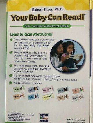 Your Baby Can Read Set of 5 Sliding Word Card bundles: Starter,  1,  2,  3,  Review 5