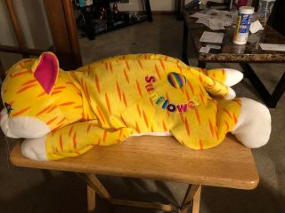 Lisa Frank Sunflower The Yellow Tabby Cat 8 " Bean Bag Stuffed Animal Toy