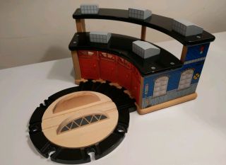 Imaginarium Roundhouse Shed & Turntable Wooden Railway Fits Thomas And Brio