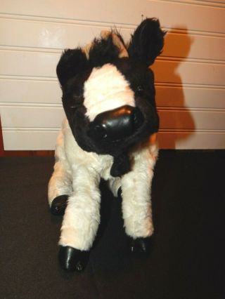 Folkmanis Large Cow Full Body/ Hand Puppet 15 " Black And White Plush Toy Euc