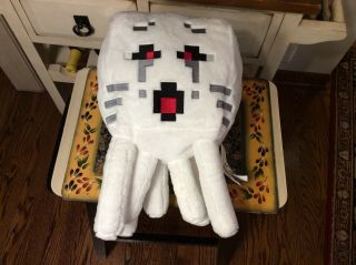 Minecraft Large 15 " White Ghast Ghost Soft Plush Character Mojang Jinx,  Euc