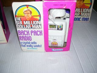 Mib Six Million Dollar Man Backpack Crystal Radio Bionic Man Kenner 1975