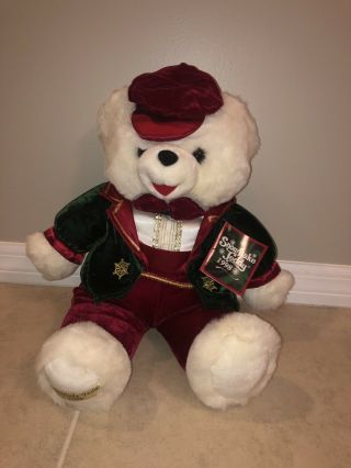 Christmas Polar Bear Plush Large Stuffed Animal Holiday 1998 Snowflake Teddy
