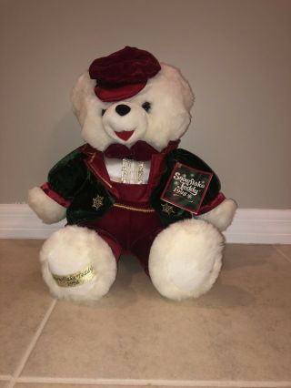 Christmas Polar Bear Plush Large Stuffed Animal Holiday 1998 Snowflake Teddy 2