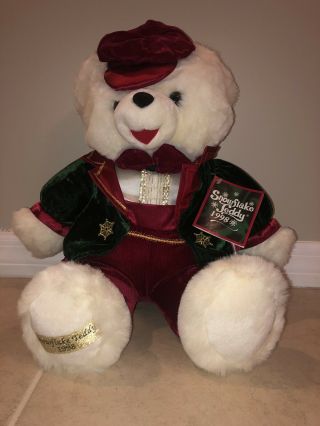 Christmas Polar Bear Plush Large Stuffed Animal Holiday 1998 Snowflake Teddy 3
