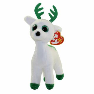 Ty Beanie Baby - Peppermint The Green & White Reindeer - Mwmts Stuffed Animal