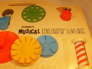 Vintage 1977 Disney Musical Busy Box Activity Center Crib Toy Mickey Mouse,  Goofy 2