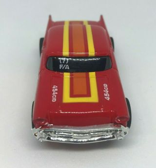 Tyco ' 57 Chevy HO Slot Car Red w/ Yellow & Orange stripe - Pro Stock 5
