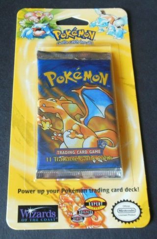 Pokemon Vhtf 1999 Base Unlimited Shadowless Charizard Art Blister Booster Pack