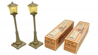 Lionel Prewar No.  56 Street Lamp Posts (rare Mohave) W/boxes,  O/standard Gauge