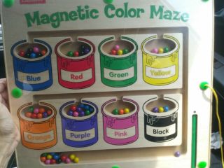Lakeshore Magnetic Color Maze Learning Material Paint Cans Teaching W/balls Pen