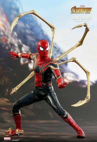 Hot Toys Mms482 1/6 Iron Spiderman Figure Set Avengers 3 Infinite War Doll Set