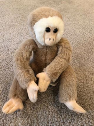 1998 K&m Wild Republic Tan Brown Monkey Hook&loop Hands Plush Stuffed Animal Toy