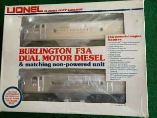 Lionel Burlington Chrome F3a Diesel Engine & Matching A Dummy 6 - 8054