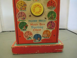 Vintage Fisher Price Music Box Teaching Clock 998 1968 4