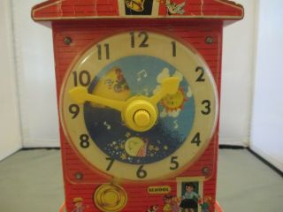 Vintage Fisher Price Music Box Teaching Clock 998 1968 7