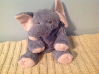 Winks The Elephant Ty Pluffies Soft Gray Beanie Plush